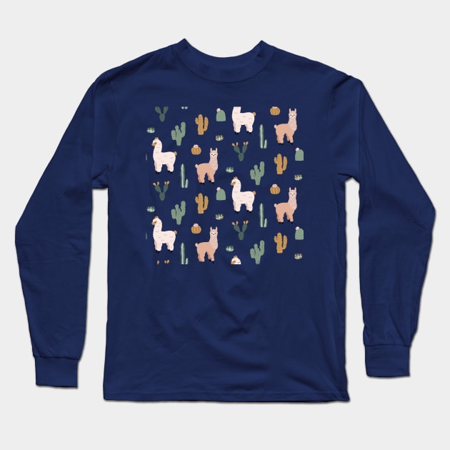 Llama Pattern 3 Long Sleeve T-Shirt by By_Russso